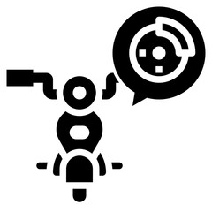 DISC BRAKE glyph icon,linear,outline,graphic,illustration