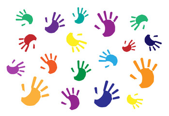 Obraz na płótnie Canvas Colored hands background. Vector eps 10