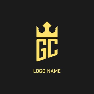 Monogram GC logo shield crown shape, elegant and luxury initial logo style
