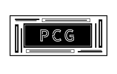 PCG personal computer gaming. Slogan, logo.