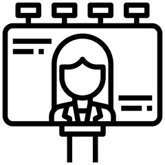 ADVERTISING line icon,linear,outline,graphic,illustration