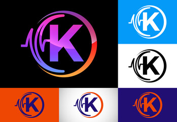 Initial K monogram with health Pulse. Heartbeat logo design. Logo for medical or health business