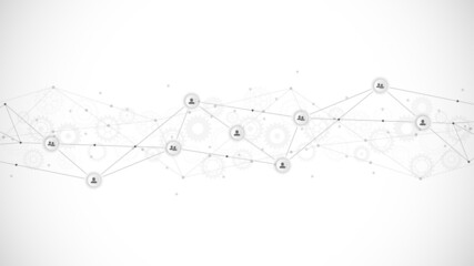 Connecting people and communication concept, social network. Vector illustration