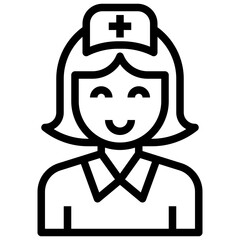 NURSE line icon,linear,outline,graphic,illustration
