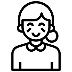 OLD WOMAN line icon,linear,outline,graphic,illustration