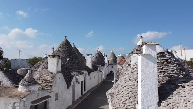 Trulli buildings in Alberobello in Italy