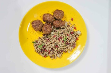 Meatballs on the plate, close up