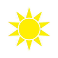 Sun icon. Solar symbol. Vector illustration isolated on white background. EPS 10