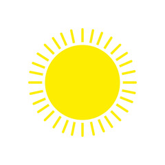 Sun icon. Solar symbol. Vector illustration isolated on white background. EPS 10