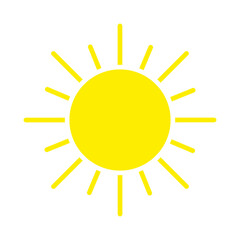 Sun icon. Solar symbol. Vector illustration isolated on white background. EPS 10