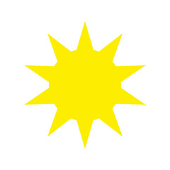 Sun icon. Solar symbol. Vector illustration isolated on white background. EPS 10