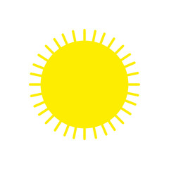 Sun icon. Solar symbol. Vector illustration isolated on white background. EPS 10