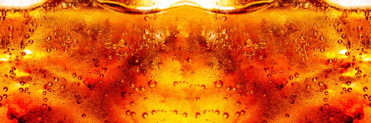 macro soft drink,Glass of tasty refreshing cola with ice cubes on black background, closeup,Cola...