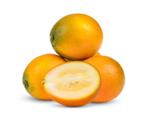 Orange kumquat isolated on white