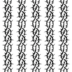 Blackthorn branch, vector illustration, pattern, flat silhouette 