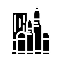 bullet set for gun glyph icon vector. bullet set for gun sign. isolated contour symbol black illustration