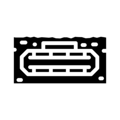 mine military glyph icon vector. mine military sign. isolated contour symbol black illustration