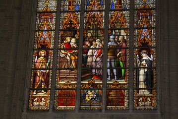 Obraz premium stained glass window in church