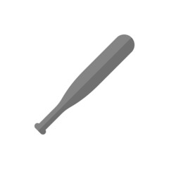 Baseball bat grey flat vector icon