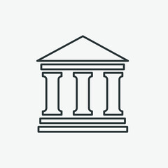 Bank building, government, finance icon vector symbol illustration
