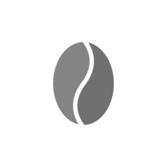 Coffee bean grey flat vector icon