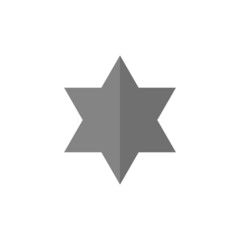 Obraz premium David star grey flat vector icon