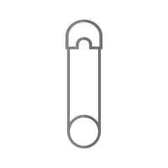 Safety pin grey flat vector icon