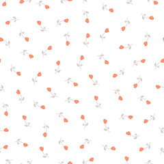 Seamless pattern with orange flowers