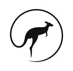 Kangaroo logo. Isolated kangaroo on white background