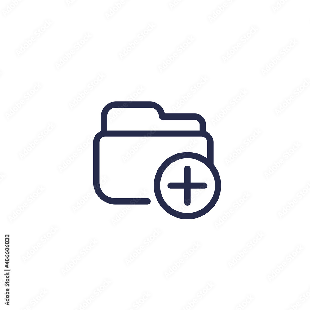 Poster create new folder line icon