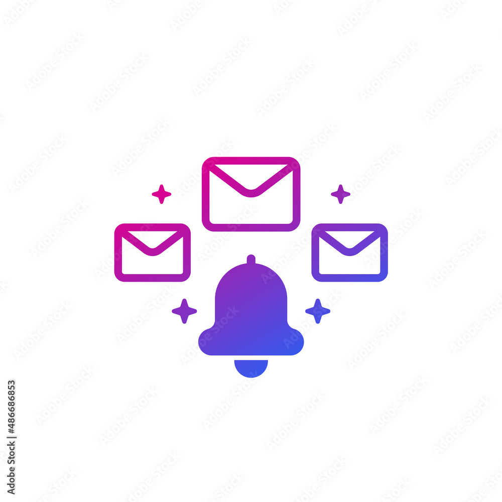 Poster email alert icon on white