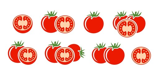 Tomato logo. Isolated tomato on white background - obrazy, fototapety, plakaty