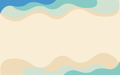 Fototapeta na wymiar Turquoise ocean wave on sandy beach vector background illustration