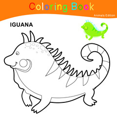 Coloring animal worksheet page. Educational printable coloring worksheet. Coloring game for preschool children. Black and white vector illustration. Motor skills education