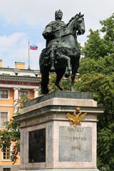 Monument to Peter the Great in front of Saint Michael's Castle, Saint Petersburg, Russia
