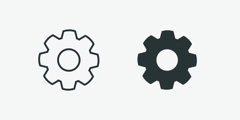 setting, gear icon vector set. cog, cogwheel, mechanism isolated sign symbol