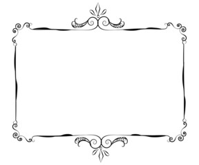 ヴィンテージなデザインのモノクロフルフレームイラスト