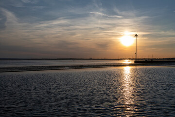 Sunset at Chalkwell beach, Essex, England, United Kingdom