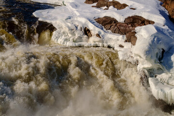 Winter waterfall in Jokkfall 