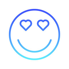 heart eyes Line Gradient