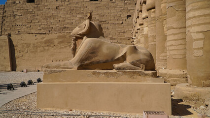 Karnak Temple in Luxor, Egypt. The Karnak Temple Complex, commonly known as Karnak, comprises a...