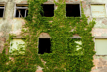 Sinister and haunted dilapidated house