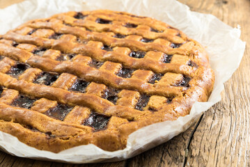 Tasty tart with homemade fig jam