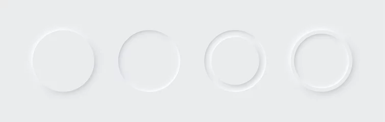 Tuinposter Neumorphic circle set. Different 3d shapes. Web elements. 3d design © Tymofii