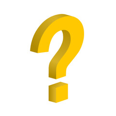 3d yellow question mark