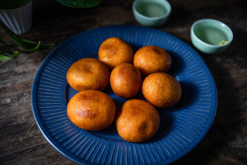 Delicious Snacks Dessert Fried Pumpkin Baba