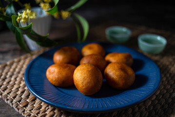 Delicious Snacks Dessert Fried Pumpkin Baba