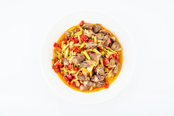 Hunan dish fried chicken heart with ginger