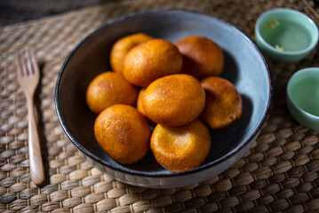 Delicious Snacks Dessert Fried Pumpkin Baba