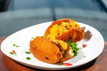 Acaraje traditional Brazilian street food of Bahia.